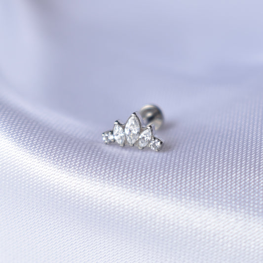 Labret marquise argent